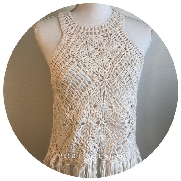 🏷Forever21 Open-crochet fringe top - Picture 6 of 8